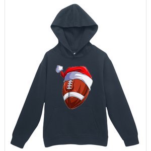 Funny Christmas Football Ball Santa Hat Sport Xmas Urban Pullover Hoodie