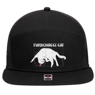 Furbonacci Cat Funny Cat Math Puns 7 Panel Mesh Trucker Snapback Hat