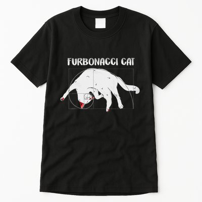 Furbonacci Cat Funny Cat Math Puns Tall T-Shirt