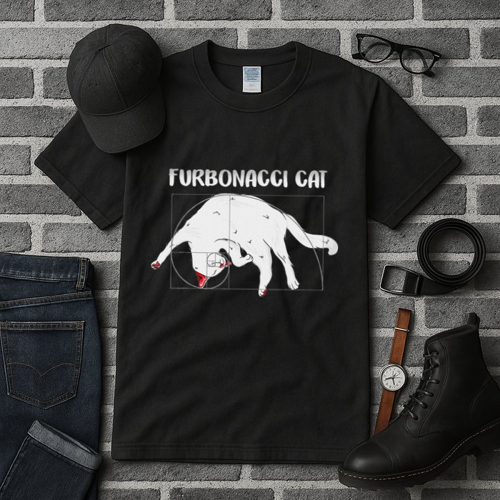 Furbonacci Cat Funny Cat Math Puns Tall T-Shirt