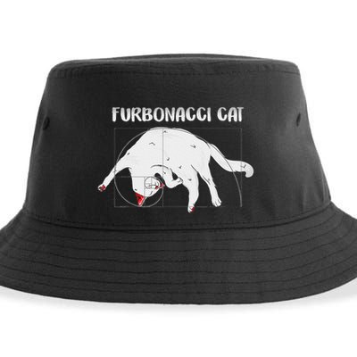 Furbonacci Cat Funny Cat Math Puns Sustainable Bucket Hat