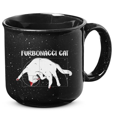 Furbonacci Cat Funny Cat Math Puns 15oz Campfire Ceramic Mug