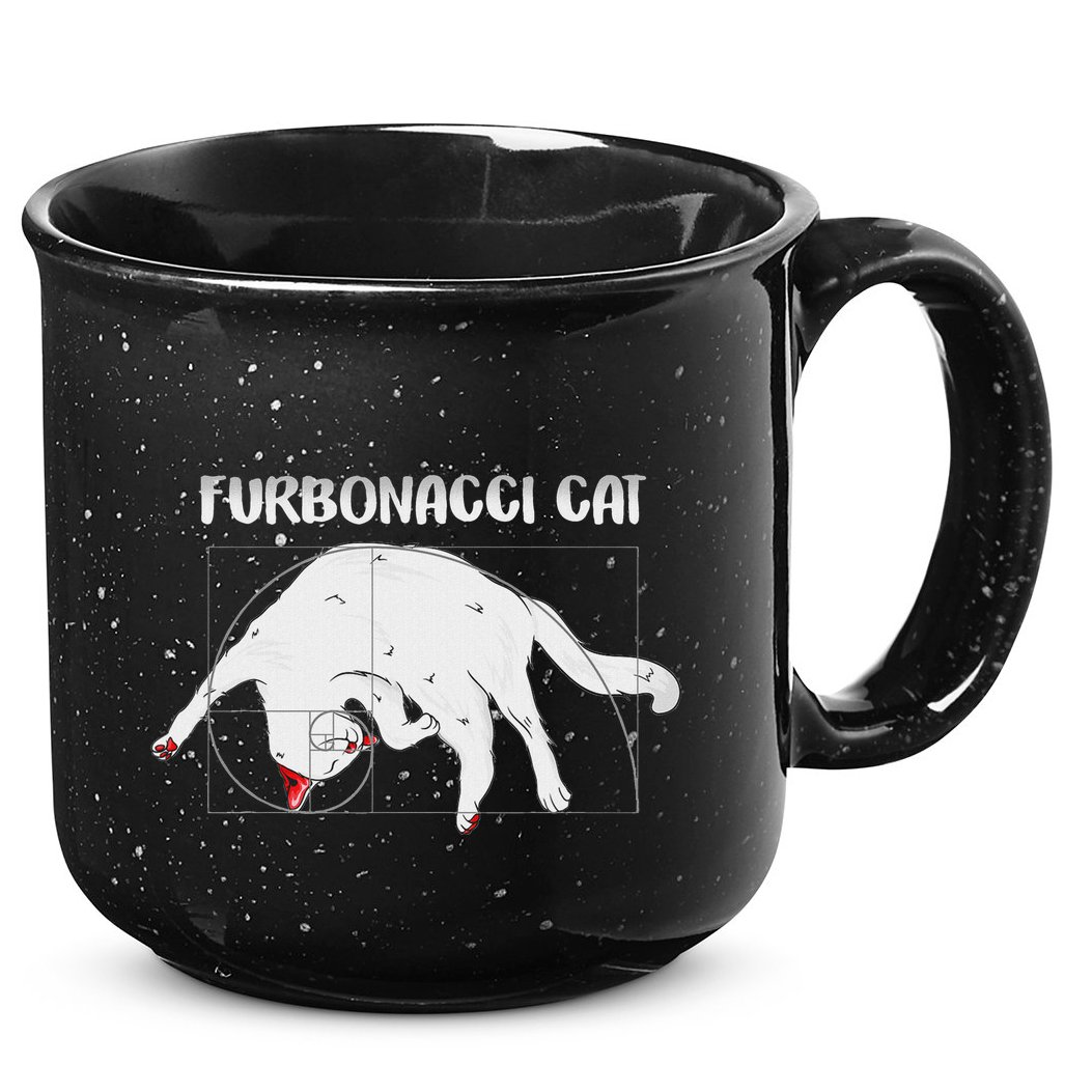 Furbonacci Cat Funny Cat Math Puns 15oz Campfire Ceramic Mug