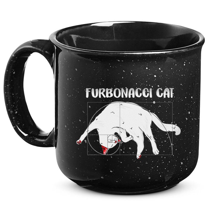 Furbonacci Cat Funny Cat Math Puns 15oz Campfire Ceramic Mug
