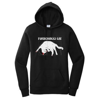 Furbonacci Cat Funny Cat Math Puns Women's Pullover Hoodie