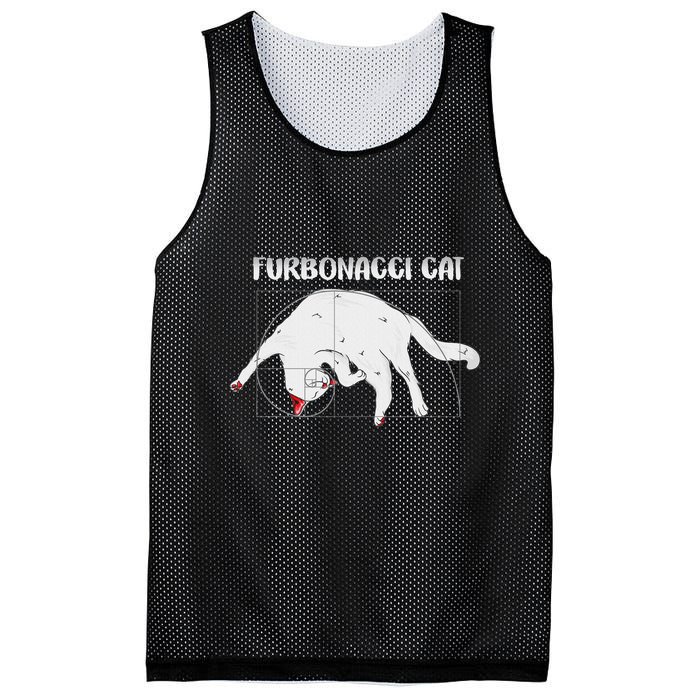 Furbonacci Cat Funny Cat Math Puns Mesh Reversible Basketball Jersey Tank