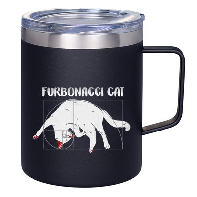 Furbonacci Cat Funny Cat Math Puns 12oz Stainless Steel Coffee Mug