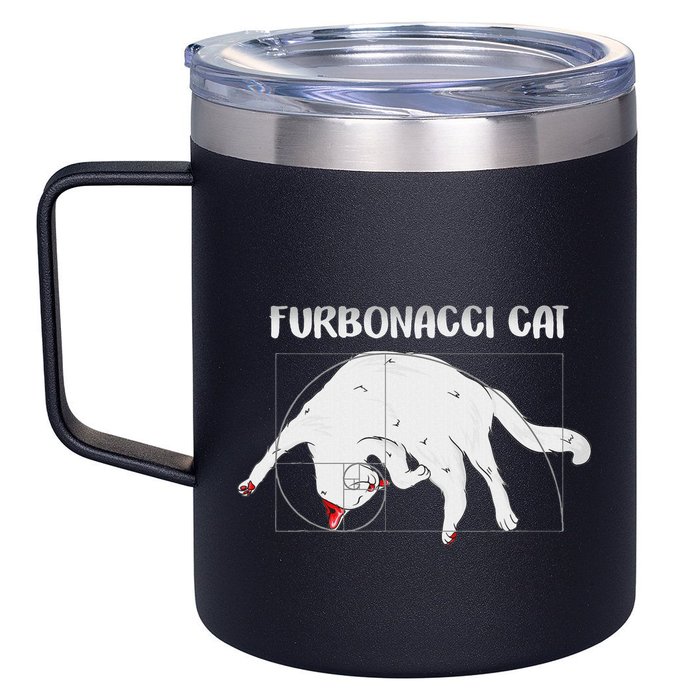 Furbonacci Cat Funny Cat Math Puns 12oz Stainless Steel Coffee Mug