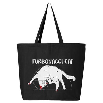 Furbonacci Cat Funny Cat Math Puns 25L Jumbo Tote