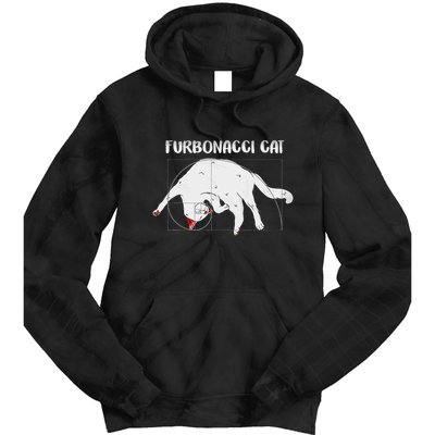Furbonacci Cat Funny Cat Math Puns Tie Dye Hoodie
