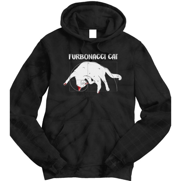 Furbonacci Cat Funny Cat Math Puns Tie Dye Hoodie