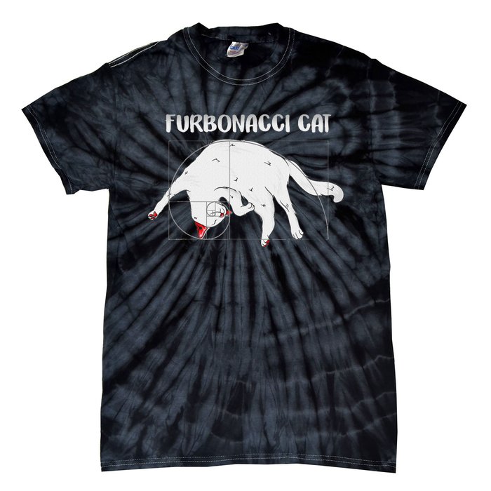 Furbonacci Cat Funny Cat Math Puns Tie-Dye T-Shirt