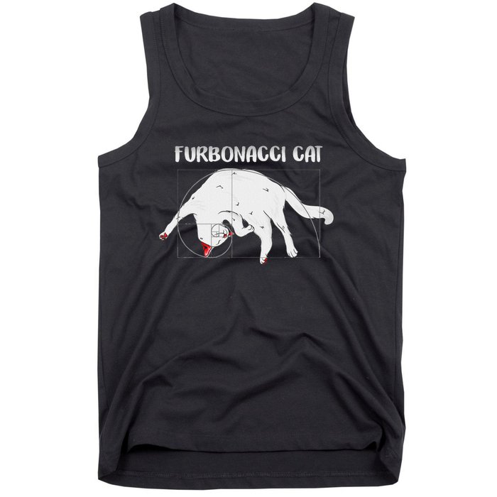 Furbonacci Cat Funny Cat Math Puns Tank Top