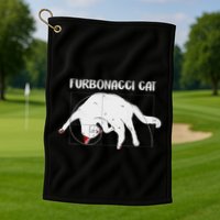 Furbonacci Cat Funny Cat Math Puns Golf Towel