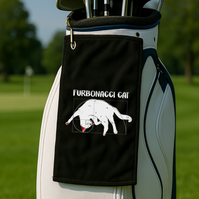 Furbonacci Cat Funny Cat Math Puns Golf Towel