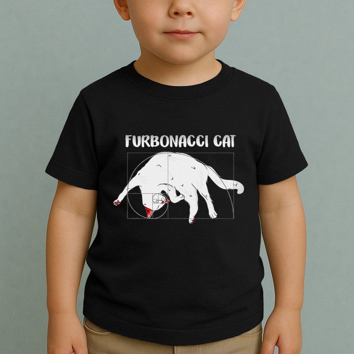 Furbonacci Cat Funny Cat Math Puns Toddler T-Shirt
