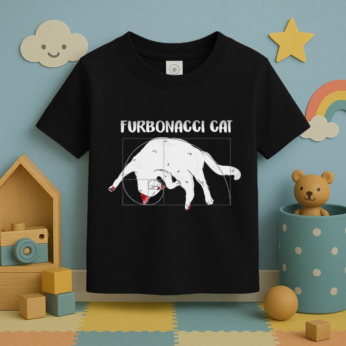 Furbonacci Cat Funny Cat Math Puns Toddler T-Shirt
