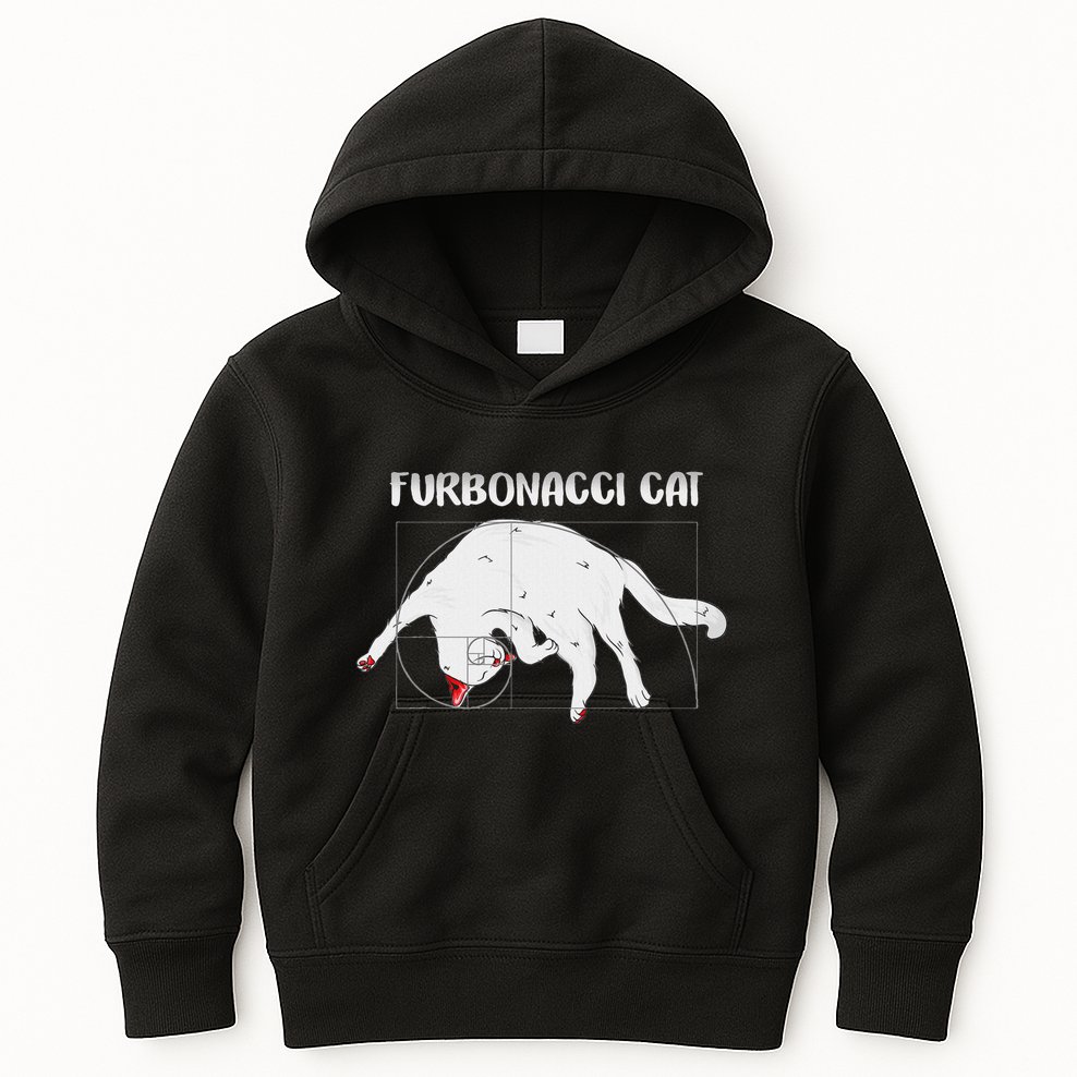 Furbonacci Cat Funny Cat Math Puns Kids Hoodie