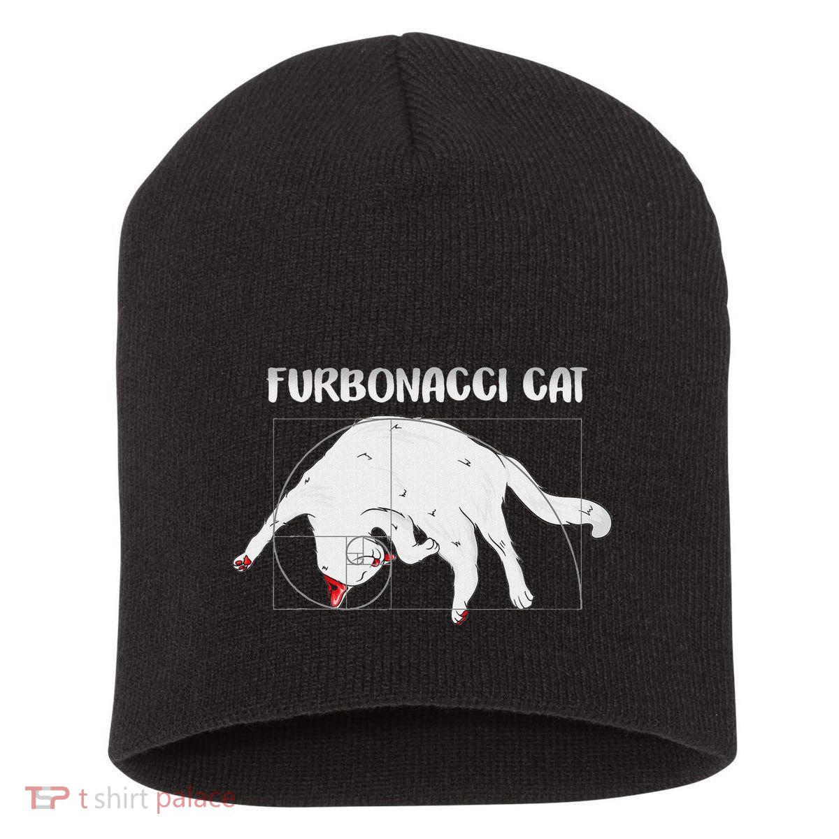 Furbonacci Cat Funny Cat Math Puns Short Acrylic Beanie