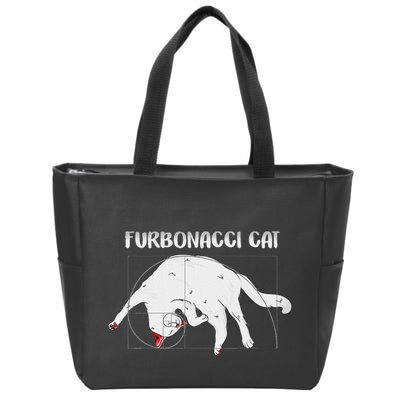Furbonacci Cat Funny Cat Math Puns Zip Tote Bag