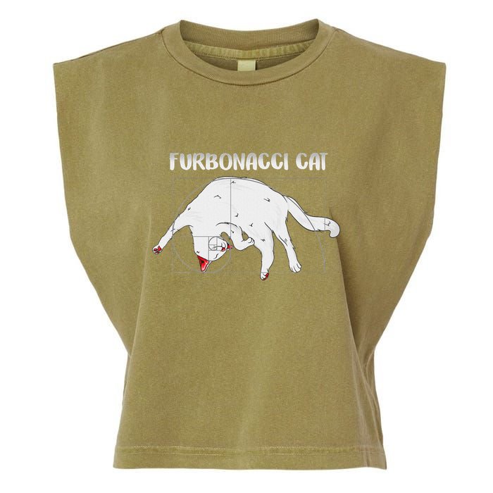 Furbonacci Cat Funny Cat Math Puns Garment-Dyed Women's Muscle Tee