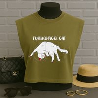Furbonacci Cat Funny Cat Math Puns Garment-Dyed Women's Muscle Tee