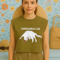 Furbonacci Cat Funny Cat Math Puns Garment-Dyed Women's Muscle Tee