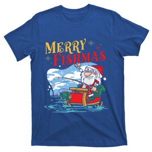 Funny Christmas Fish Catcher Fishing Santa Xmas Fisher Gift T-Shirt