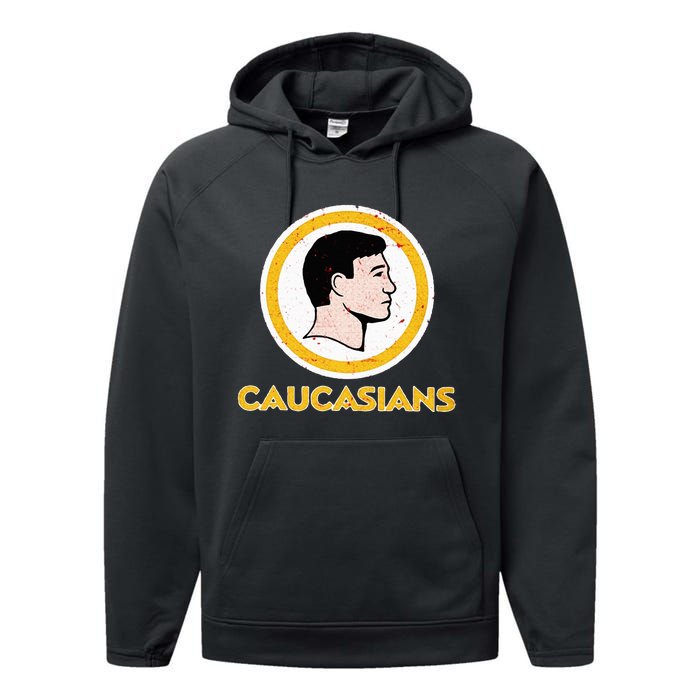 Funny Caucasian Performance Fleece Hoodie