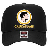 Funny Caucasian High Crown Mesh Back Trucker Hat