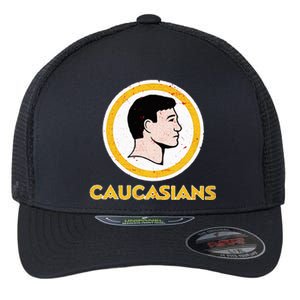 Funny Caucasian Flexfit Unipanel Trucker Cap