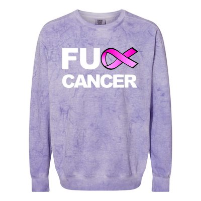 Fuck Cancer Funny Fuck Breast Cancer Awareness Colorblast Crewneck Sweatshirt