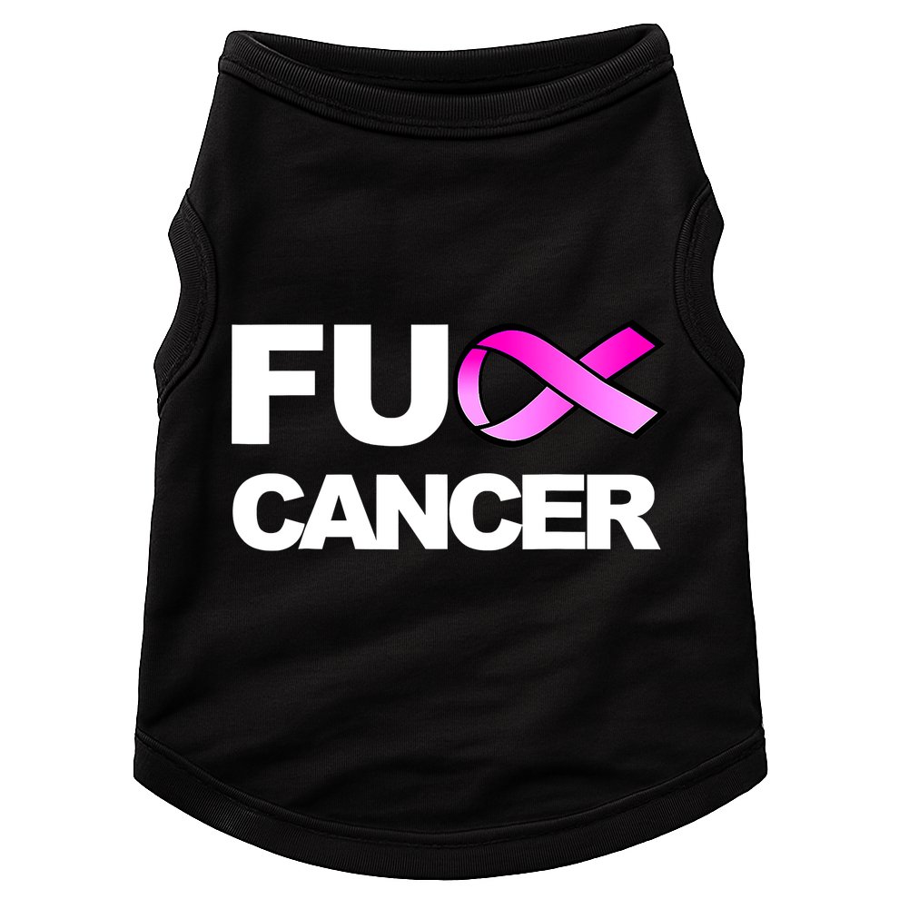 Fuck Cancer Funny Fuck Breast Cancer Awareness Doggie Tank