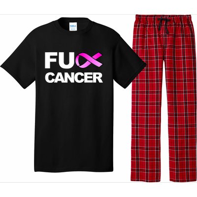 Fuck Cancer Funny Fuck Breast Cancer Awareness Pajama Set