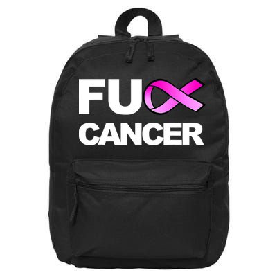 Fuck Cancer Funny Fuck Breast Cancer Awareness 16 in Basic Backpack