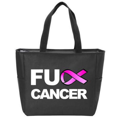 Fuck Cancer Funny Fuck Breast Cancer Awareness Zip Tote Bag