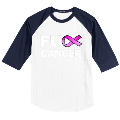 Fuck Cancer Funny Fuck Breast Cancer Awareness Baseball Sleeve Shirt