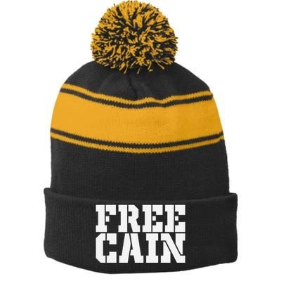 Free Cain Stripe Pom Pom Beanie