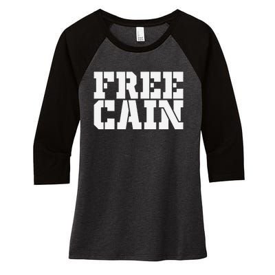 Free Cain Women's Tri-Blend 3/4-Sleeve Raglan Shirt