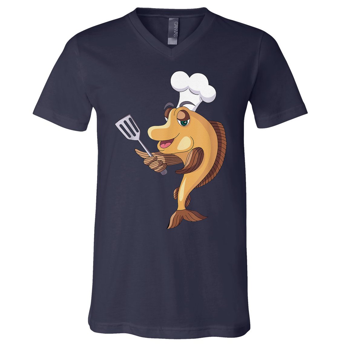 Fish Chef Fishing And Cooking V-Neck T-Shirt