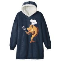 Fish Chef Fishing And Cooking Hooded Wearable Blanket