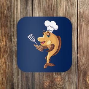 Fish Chef Fishing And Cooking Coaster