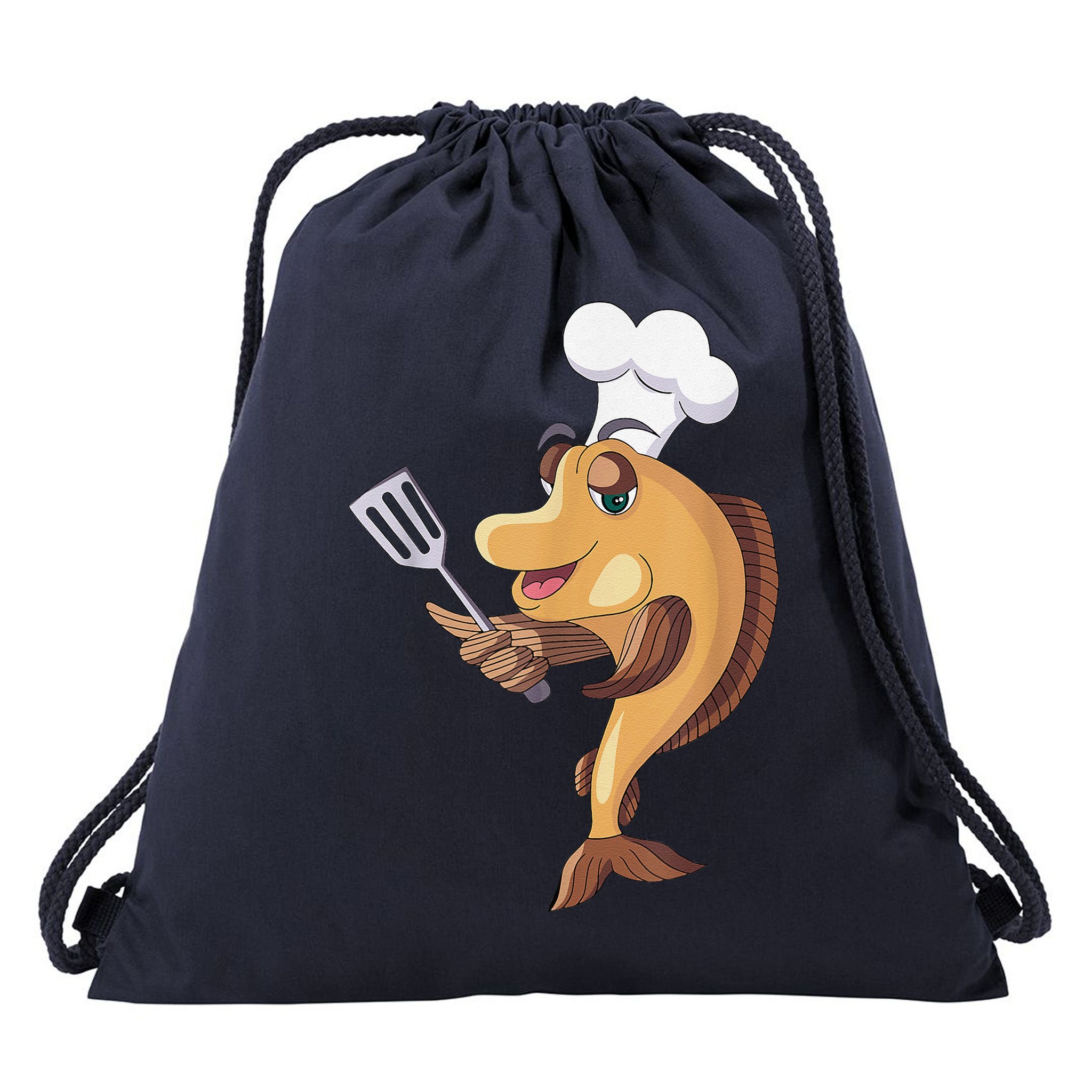 Fish Chef Fishing And Cooking Drawstring Bag