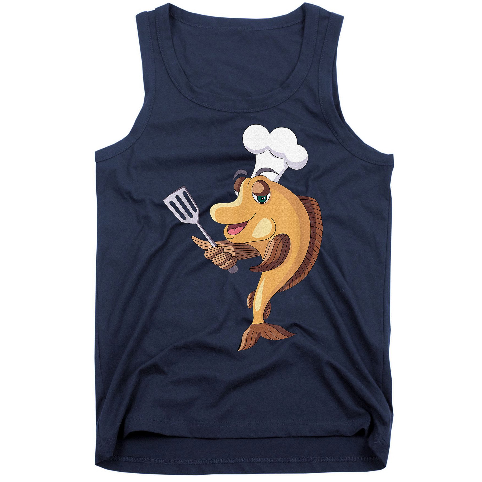 Fish Chef Fishing And Cooking Tank Top