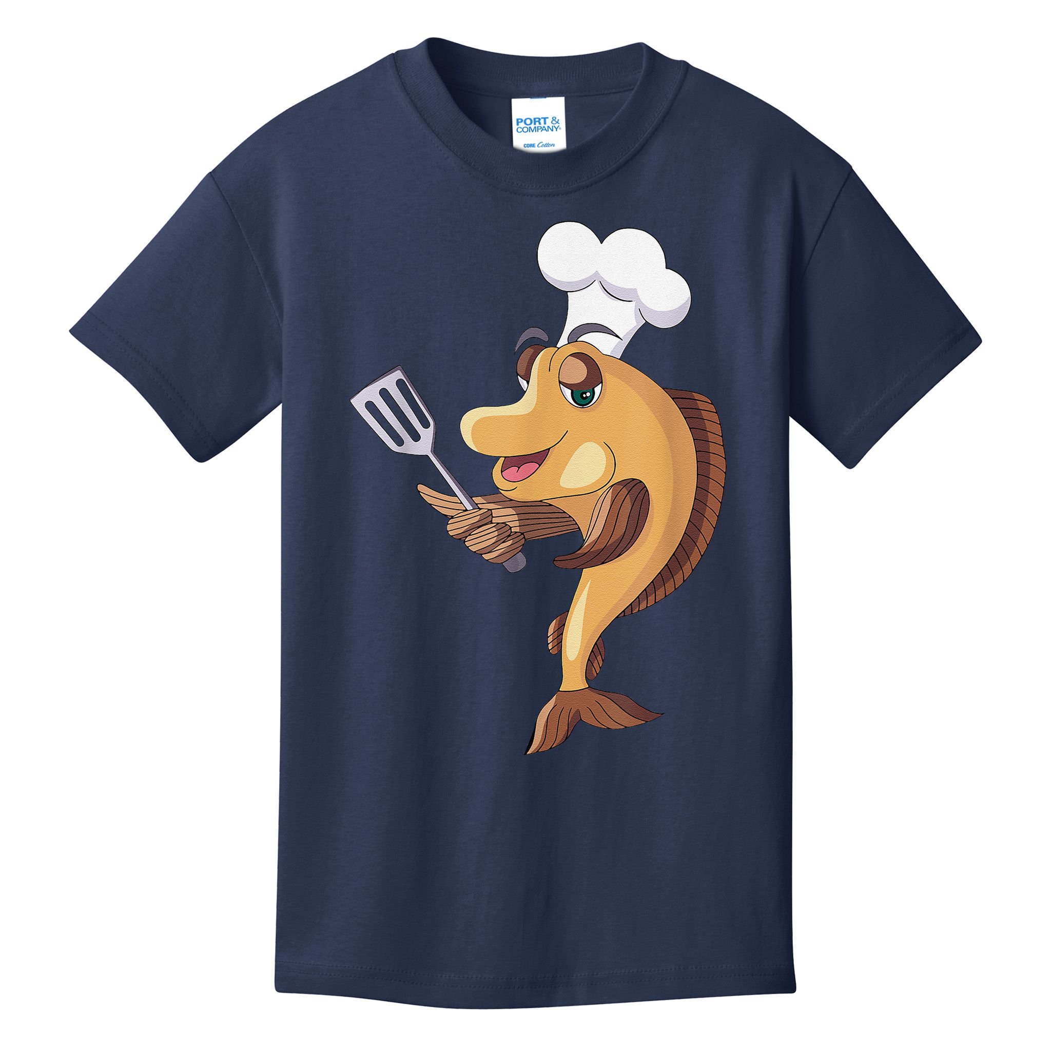 Fish Chef Fishing And Cooking Kids T-Shirt