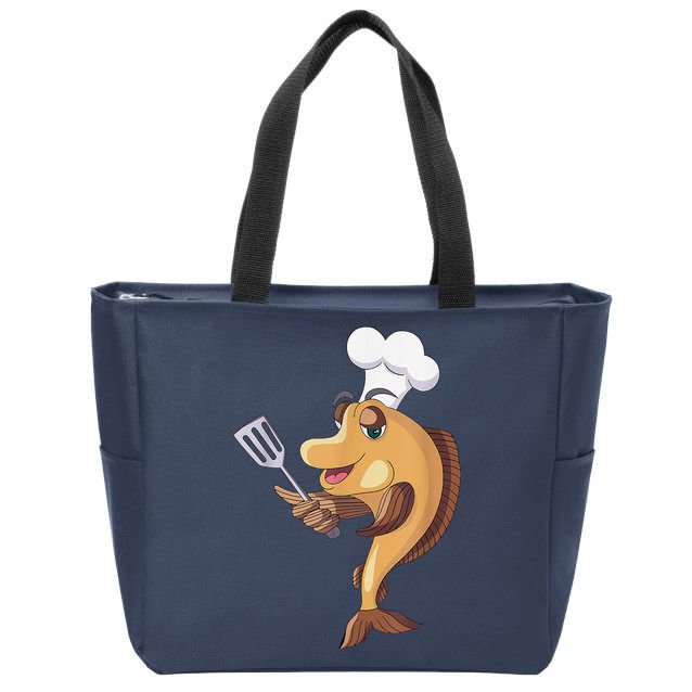 Fish Chef Fishing And Cooking Zip Tote Bag