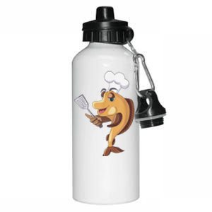 Fish Chef Fishing And Cooking Aluminum Water Bottle