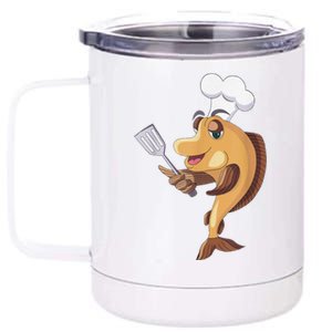 Fish Chef Fishing And Cooking 12 oz Stainless Steel Tumbler Cup