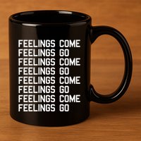 Feelings Come Feelings Go Positive Affirmation Mantra 11oz C Handle Ceramic Mug