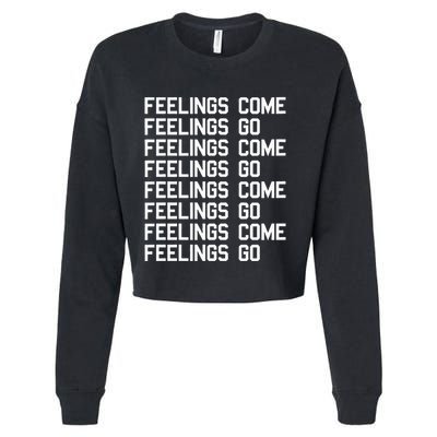 Feelings Come Feelings Go Positive Affirmation Mantra Cropped Pullover Crew